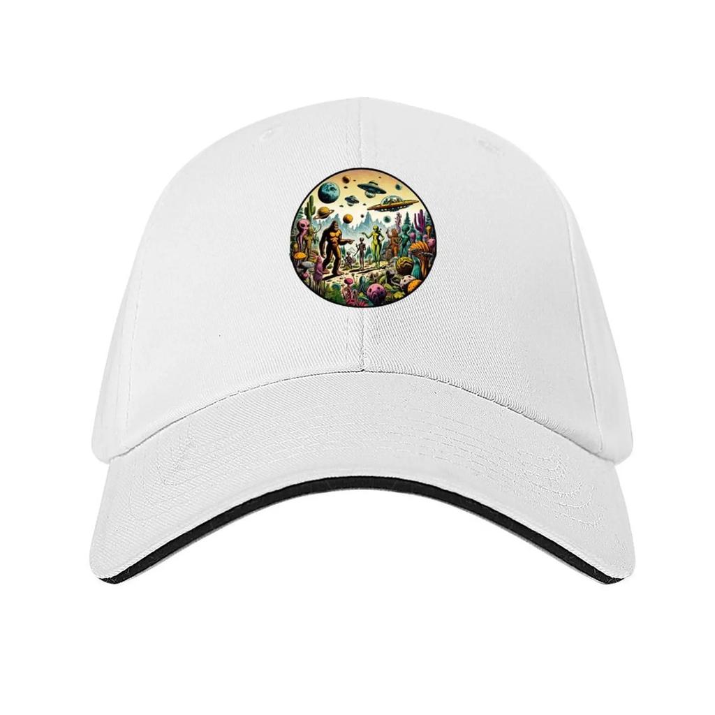 Bigfoot And Aliens Ufo Believe Alien Planet Tour Baseball Cap Golf Hat Unisex Golf Wear Uv Protection Solar Hat Boy Child Womens
