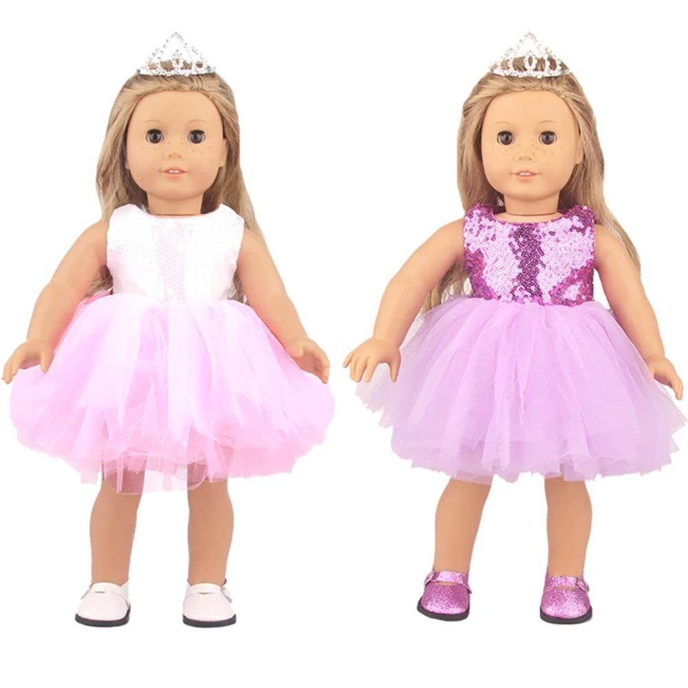 Bambola Americana da 18 Pollici per Bambina Gonna con Paillettes Vestiti Mini Vestito Scintillante Carino per Bambino da 43 cm Neonato, OG, Accessori per Bambole Fai da Te Giocattolo