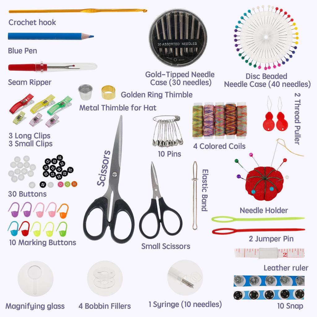 Sewing Kit with Storage Bag Complete Needle and Thread Kit Basic Sewing Starter Set DIY Sewing Supplies for Adults Beginners