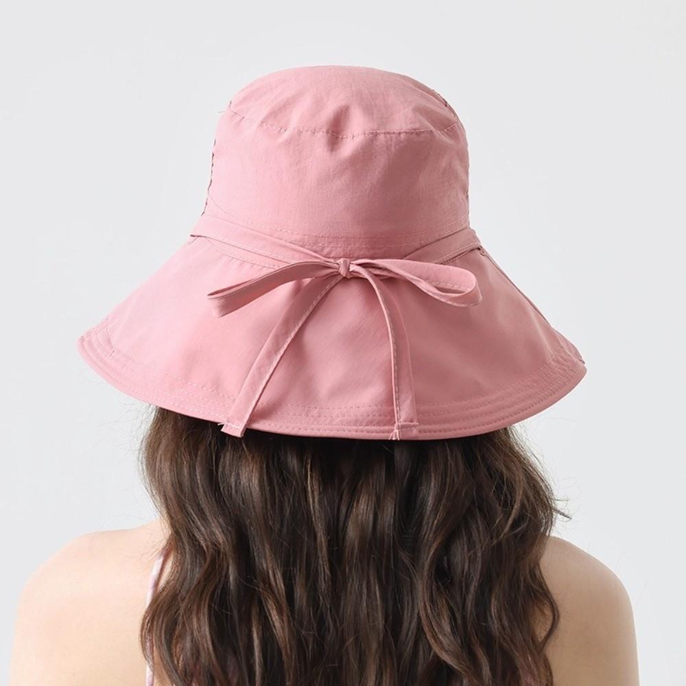Thin Sunscreen Bucket Hat Solid Color Wide Brim Sun Hat Simple Fisherman Hat  Outdoor
