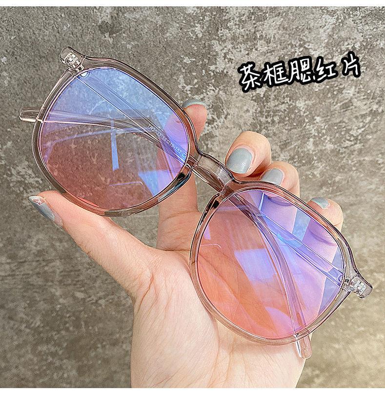 

Румяные очки Женские Простые Лицо Крупная Оправа Плоские Очки Большое Лицо Тонкая Оправа Очков