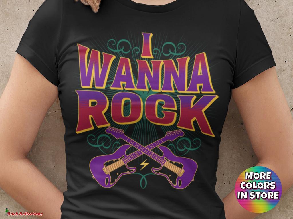 I Wanna Rock T-Shirt and kids shirt: Twisted Sister Tribute, Rock Music Tee