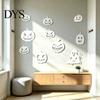 Creative Wall Stickers for Bedroom Decor 11Pcs Halloween Pumpkin Mirror Stickers, Self-Adhesive Acrylic Ghost Decals, DIY Removable Versatile