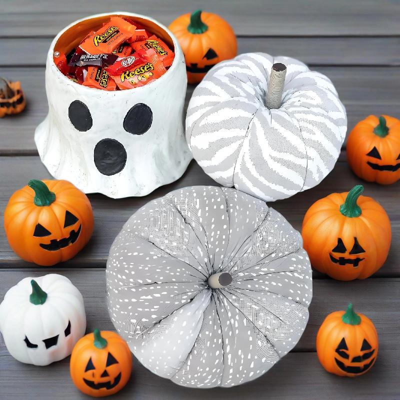 Ghost Bucket Decor, Ghost Planter Pot, Ghost Bucket Vase, Halloween Ghost Bucket, Handmade Halloween Treat Buckets