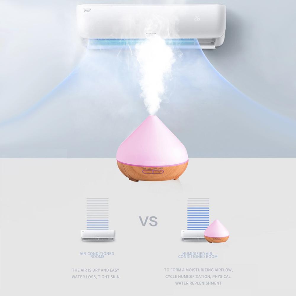500ml Large Capacity Essential Oil Aromatherapy Diffuser Fragrant Oil Air Humidifier Vaporizer with Colorful Lighting Remote Control Timer for Home