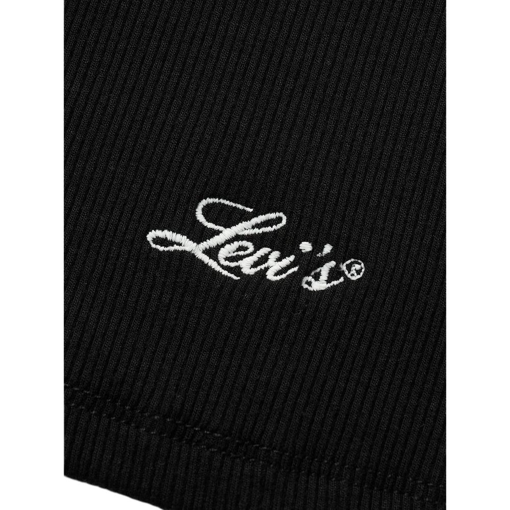 Levis Повседневная Приталенная Удобная Трикотажная Футболка с Круглым Вырезом и Коротким Рукавом Женские Топы Черный 003SO-0000