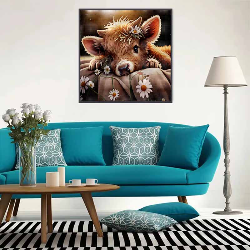 New Arrival 5D DIY Full Circle Diamond Painting "Cute Calf" Embroidery Cross Stitch Home Decor Gift