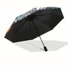 Stained Dragon Window Panel: Fantasy Art DecorUmbrella, Portable 3-Fold Compact Umbrella,Christmas Gift ES475