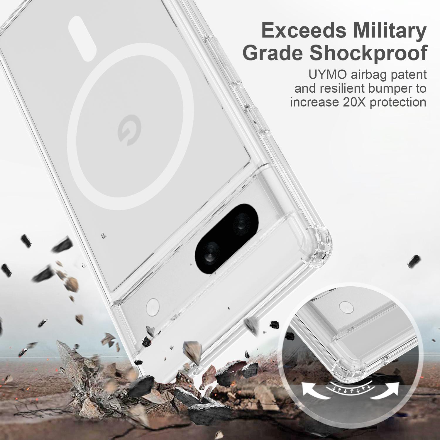 

For Google Pixel 7a Case Acrylic+TPU Compatible with MagSafe Clear Phone Cover A