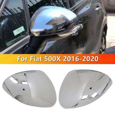 Dla Fiat 500X 2016 2017 2018 ABS Chromowana Osłona Lusterka Bocznego Tylnego Widoku Nakładka Skrzydła Zewnętrzna Obudowa Drzwi Listwa