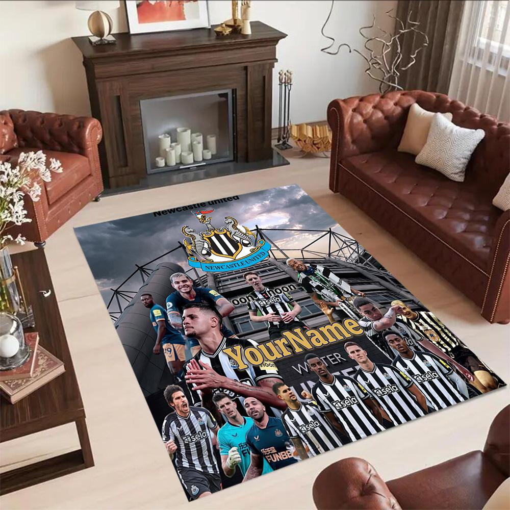 Newcastle 10 Customizable Name Carpet Design for Game Room Entryway Dormitory Living Rooms Anti-slip Rug Decorate Offices