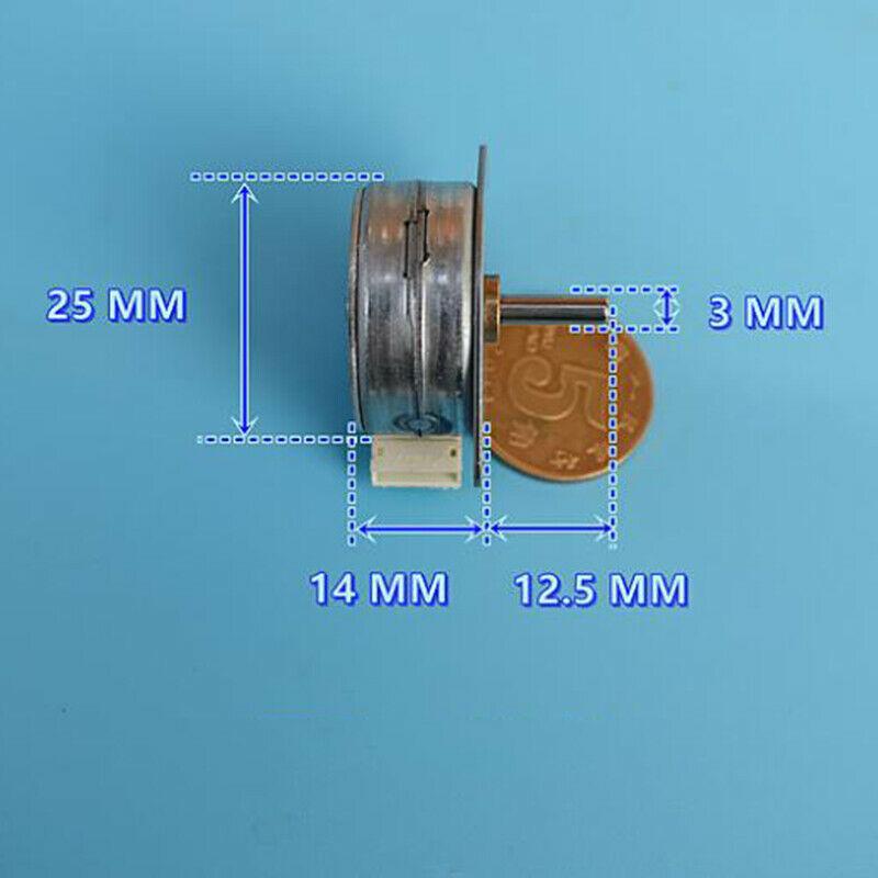 25SPG0001 4-Phase 5-Wire Micro 25BY Round Thin Stepper Motor Small 25mm Stepping Motor 3mm Shaft DIY Car Robot Monitor