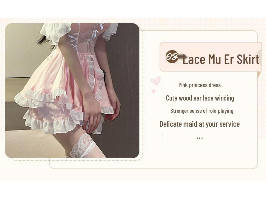 Linlin Ting Women's Cute Maid Lingerie: Sexy See-Through Bedtime Temptation for Small Busts