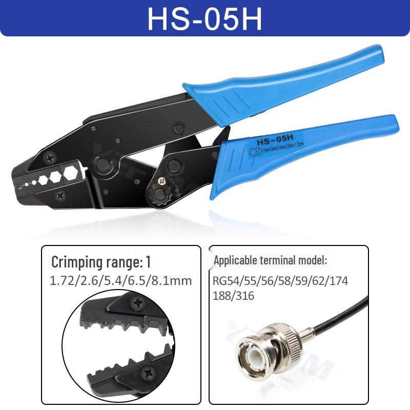 Hexagonal Terminal BNC Coaxial Connector Cable and Fiber Optic Crimping Pliers