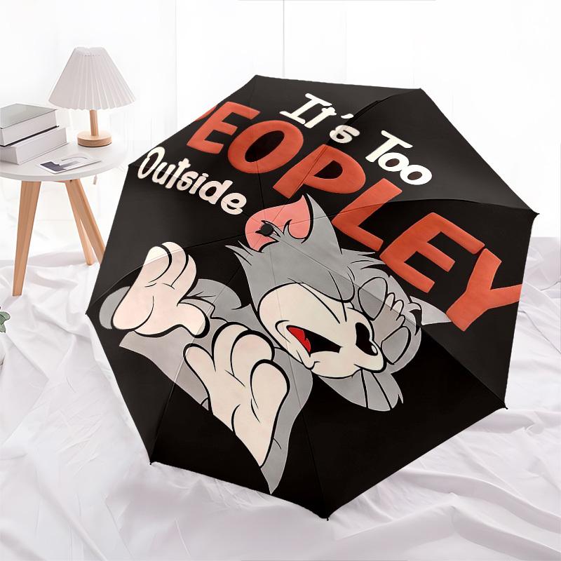 1pc Tom and Jerry Peopley Automatic Open/Close Umbrella with 8-Rib Windproof Canopy10232
