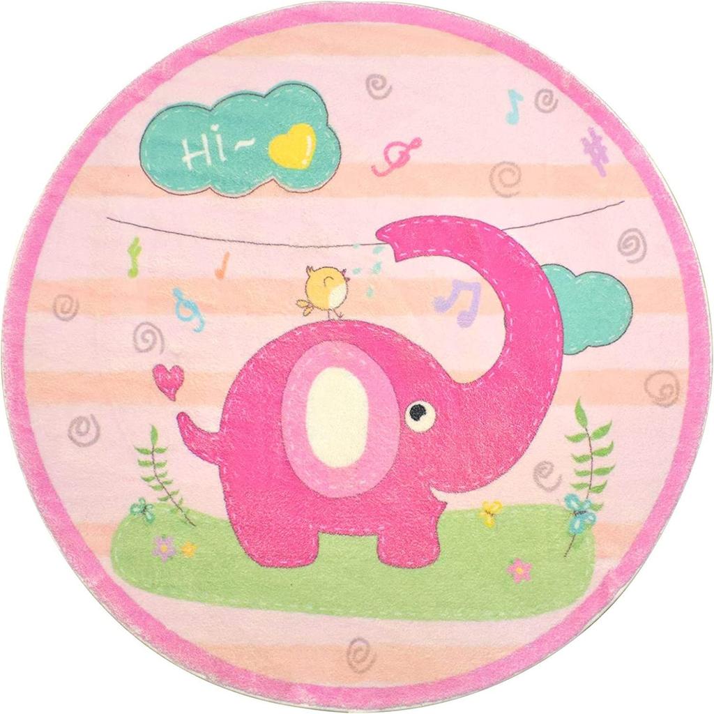 Thick Round Cute Cartoon Carpet Imitation Cashmere Floor Mat Children's Crawling and Grabbing Pad Bedroom Bedside Carpet