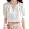 Shirt Blouse Short Sleeve Summer Chiffon Blouse Elegant Tops Loose Fit Covers Adult Stylish Elegant Versatile Everyday Wear Office Casual Commuting
