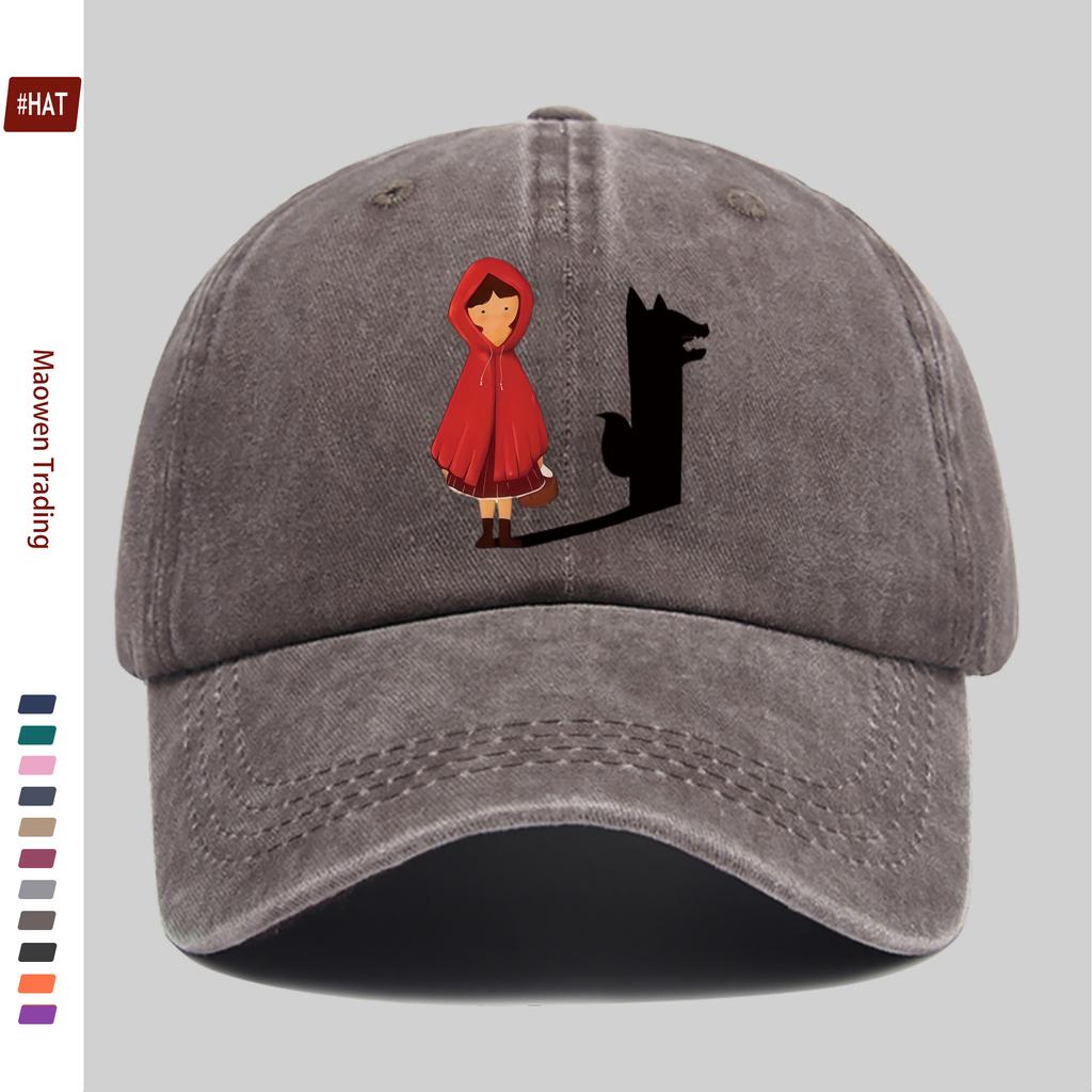Pc Cartoon Wolf Silhouette Print Baseball Cap with Cartoon Character Print Design Sun Hat Party Decoration Hat Comfortable Ligh