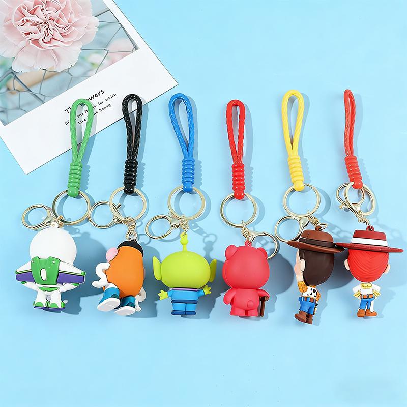 Disney Super Cute Animation Toy Story Theme Keychain Woody Buzz Doll Keychain Couple Bag Pendant Keychain Accessories Toy
