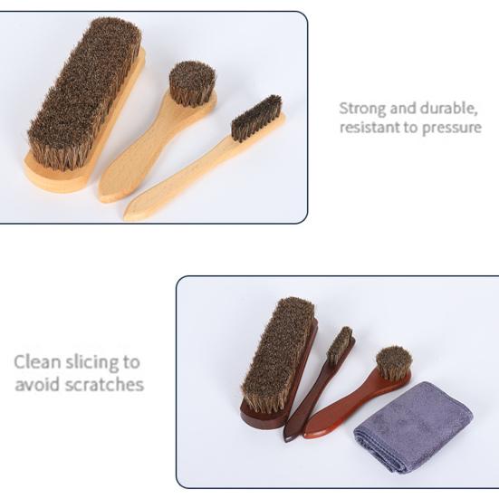 Shoe Brush Ergonomic Handle Shoe Cleaning Brushes Leather Shoe Maintenance