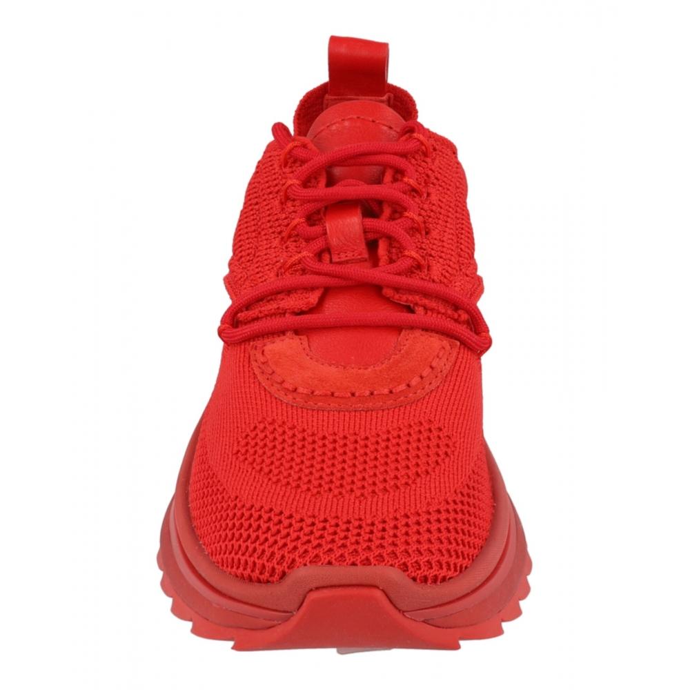 Salvatore Ferragamo Nima Knit Gancini Low Top Sneakers Red