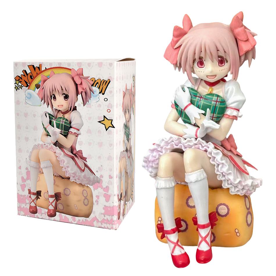 Figurină Aniem 15CM Puella Magi Madoka Magica Postură Șezând Figurină de Acțiune Madoka Model Fată Magică Statuie Decor Jucării Păpuși Cadou
