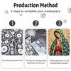 Virgin Mary Pearl Bead Painting with Frame Shiny Canvas Art Creative Handmade Craft Desk Decor Gift for Religious Art Collectors