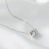 925 Silver Platinum Plated Bold Double Ring Women's Necklace