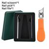 3Pcs/Set With Nail File Nail Clipper Anti Splash Diagonal Pliers for Thick Nails