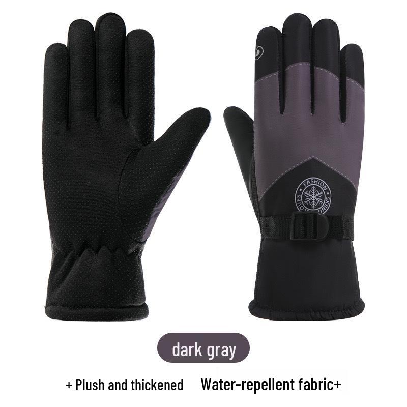 Men's and Women's Waterproof Fleece-Lined Ski and Cycling Gloves – Warm, Thick, Windproof, Cold-Proof Winter Gloves