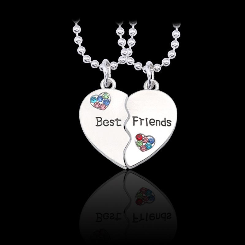 Multi-Person Diamond Heart & Letter Necklace for Girlfriends