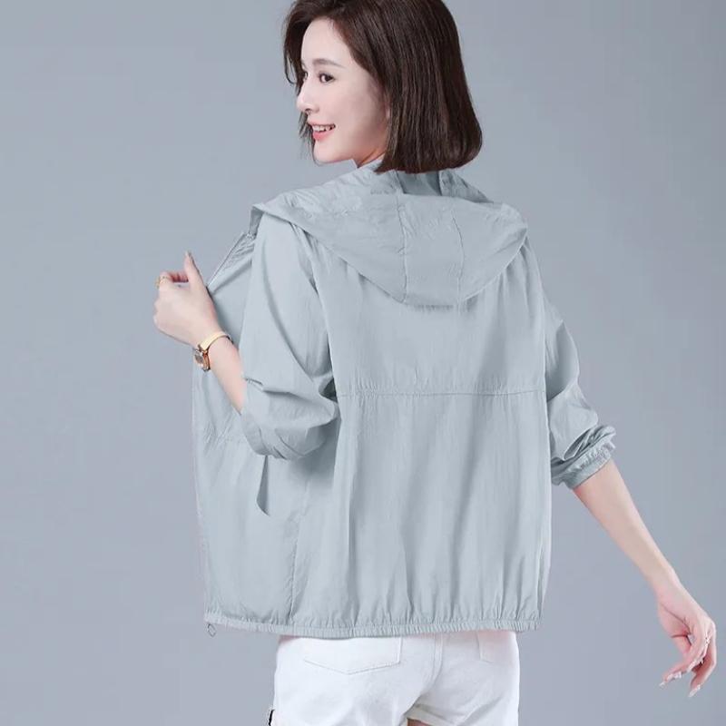 

Thin Jacket/shirt New Style Women s Sun Protection Clothing UV Protection Long-sleeved Thin Jacket/shirt Trendy M серый