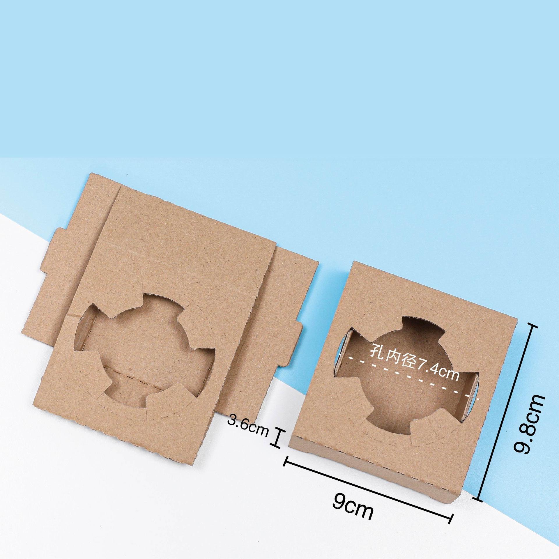 Disposable Pulp Corrugated Cup Holder Milk Tea Coffee Single Double Four Cup Set Beverage Takeaway Packaging Anti Tipping Base Beverage Fixed Bracket 9.8*9*3.6cm 100pcs