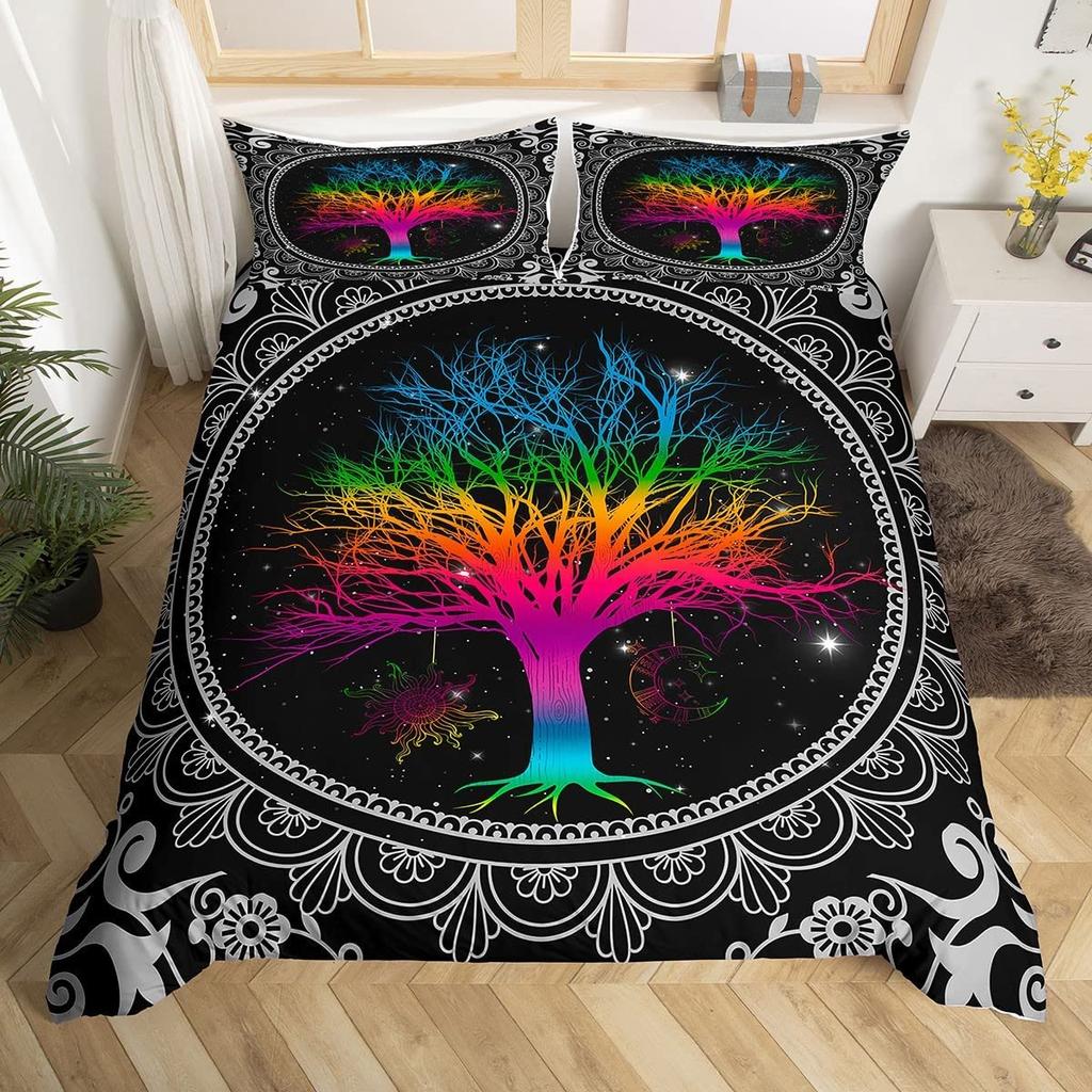 Tropical Tre Soft Duvet Cover Set Nature Plants Tre Foliage Decorative Beding Set Soft Microfiber Warm Comforter Cover for Young Boys Young Girls