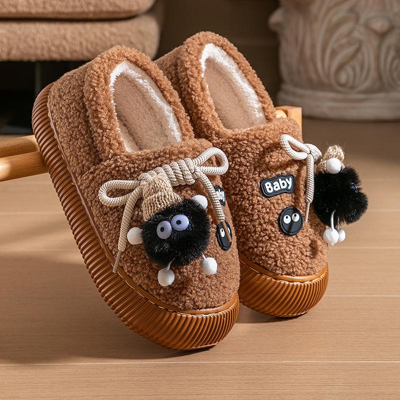 2025 new autumn and winter new products cute plush cartoon comfortable home anti-collision cotton shoes