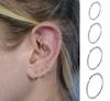10Pcs Nose Rings Studs Surgical Steel 18 20G Nose Hoop Corkscrew L Shaped Nose Piercing Jewelry for Women