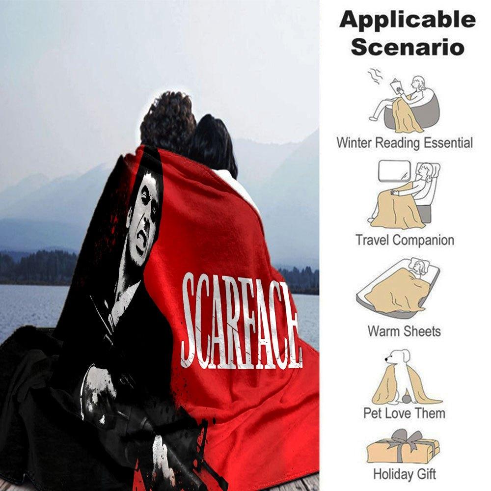 1pc scarface 1983 poster Blanket Soft Warm Throw for Home, Office, Travel All Season Cozy Bedding Gift, Office Cozy Acce