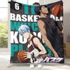Cartoon Kuroko Basketball Anime Flannel Blanket,Ultra Soft Warm Plush Throw for Home Bedroom Bed Sofa Cover Office Camping gift