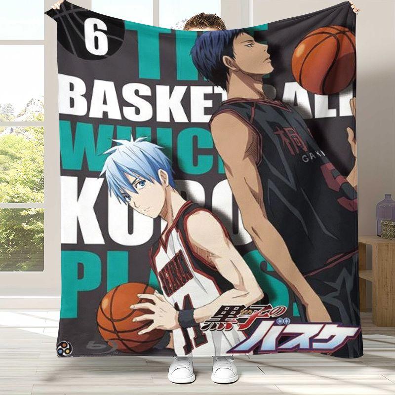 Cartoon Kuroko Basketball Anime Flannel Blanket,Ultra Soft Warm Plush Throw for Home Bedroom Bed Sofa Cover Office Camping gift