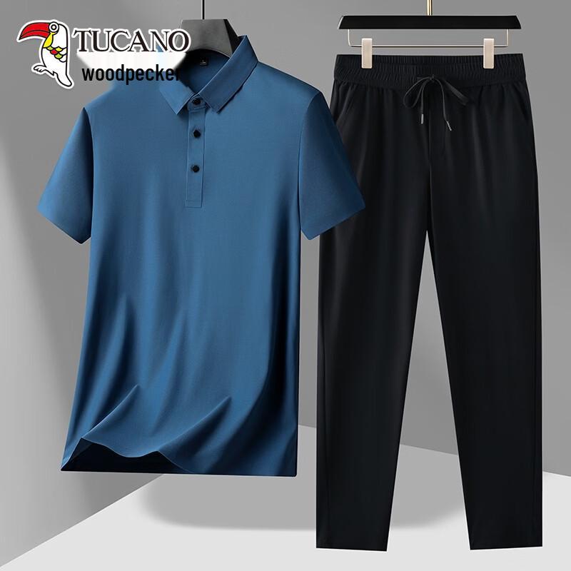 TUCANO Men s Ice Silk Polo Shirt & Pants Set L