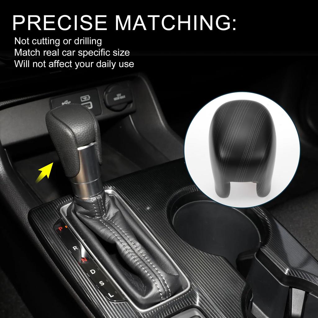 TUCKBOLD Automatic Gear Shift Knob Decorator Cover Console Interior Trim Sticker Styling Decoration Black 1pc for Honda Civic 2022-2025 CR-V/HR-V