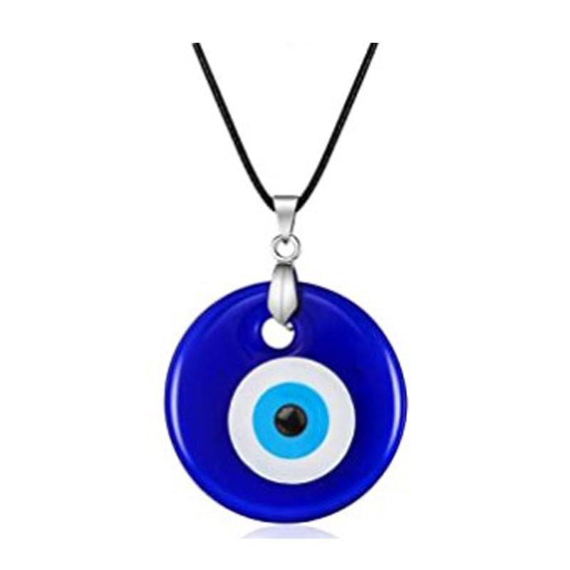 Blue Evil Eye Glass Necklace - Turkish Pendant Jewelry