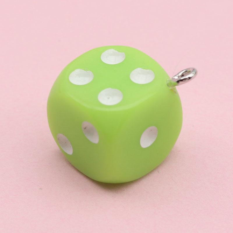 14mm Colorful Acrylic Dice Shaker Pendant Charm for DIY Jewelry