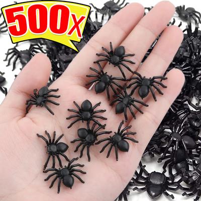 50/500 STÜCKE Kleine Gefälschte Schwarze Spinnen Halloween Dekoration Horror Spinne DIY Party Geisterhaus Requisite Lebensechte Insekten Kniffliges Spielzeug