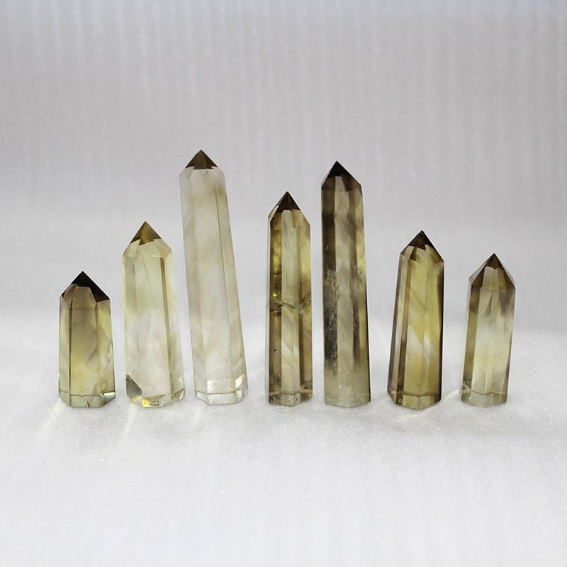 Citrine Natural Smokey Quartz Obelisk Crystal Wand Point Healing Decor Home