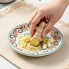 2-In-1 Ceramic Ginger Grater Round Plate Garlic Grater Vegetable Fruit Grinding Tool For Kitchen Manual Garlic Ginger Masher