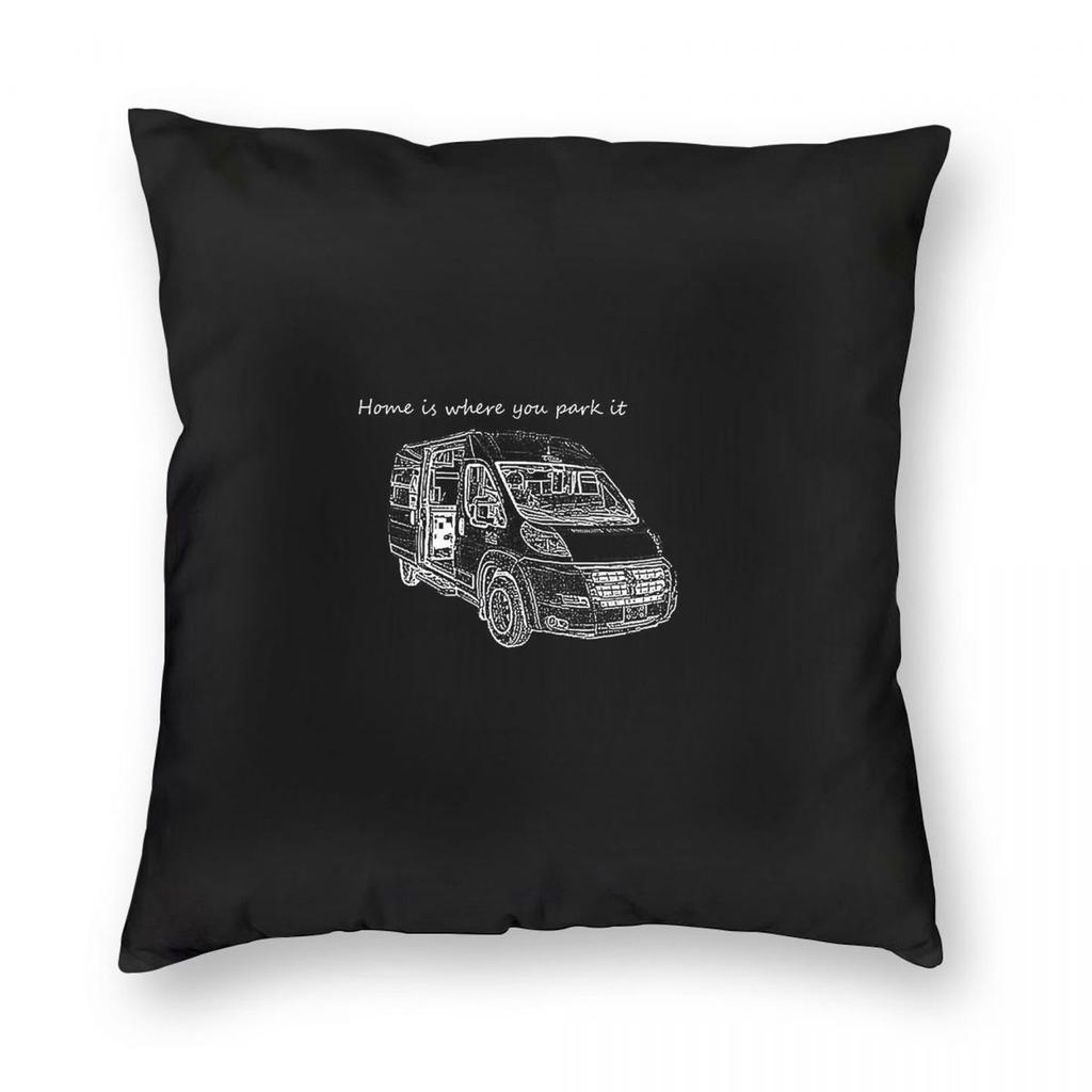 Caravan Home Is Where You Park It Square Pillowcase Polyester Linen Velvet Printed Zip Pillow Sofa Cushion Cover Wholesale x