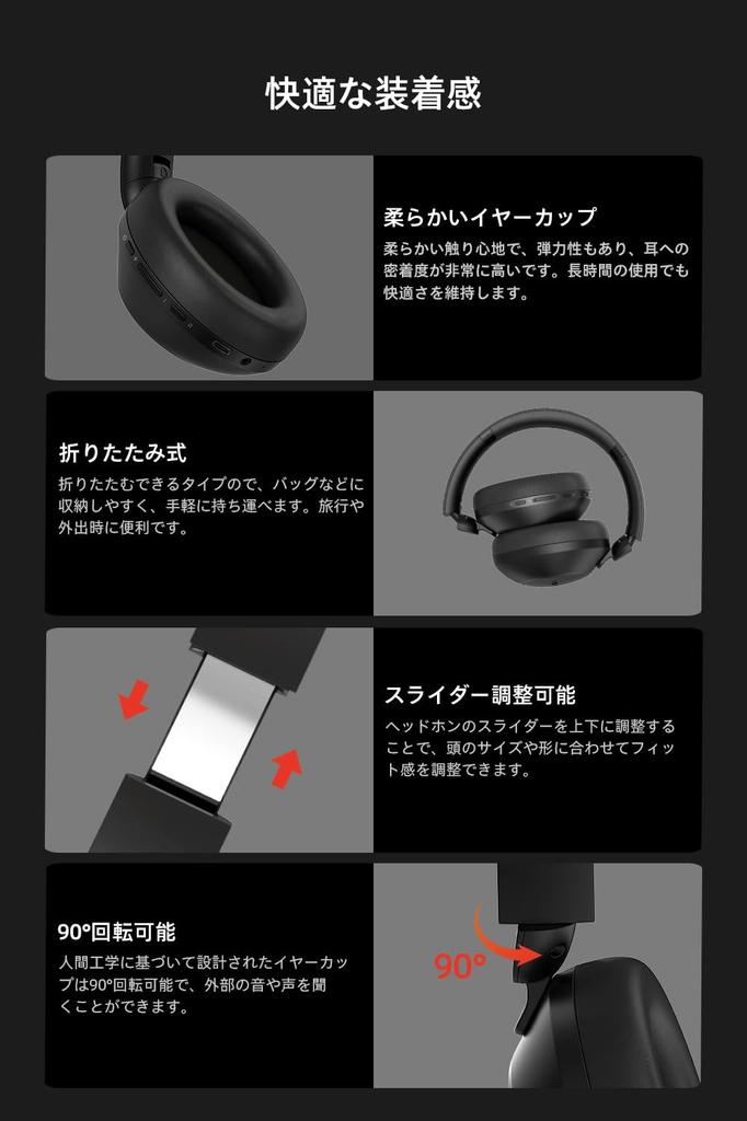 Nakamichi Elite Five ANC Bluetooth ANC Noise 50 Hours of Continuous Wired and Wireless Low Latency Mode Over-Ear Headphones, 5.3 Cancelling, Built-in