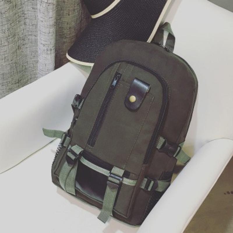 Large-Capacity Korean-Style Double-Shoulder Bag Casual Travel Canvas Backpack Student School Bag Laptop Travel Bag