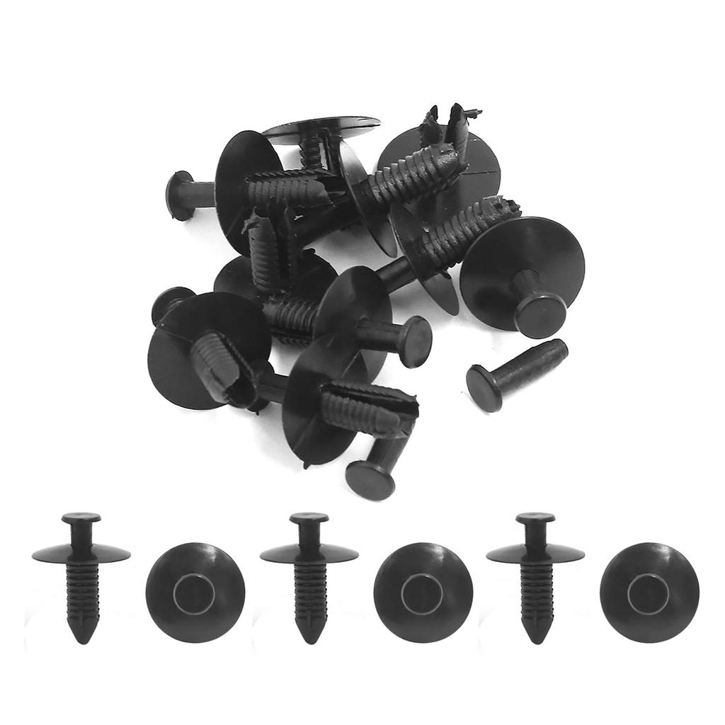 uxcell Clips/Rivets/Fasteners 10 X 0.8 Inches (29 X 20 Mm), Black Plastic 0.2 Inch (6 Mm) Hole Rivets